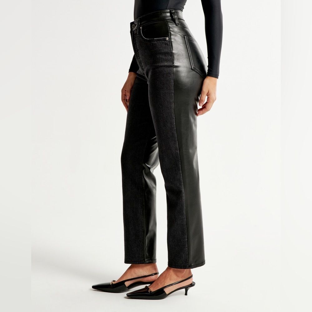 Abercrombie & Fitch Leather & Denim pants - Picture 2 of 5